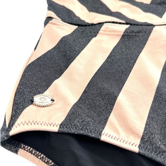 Biliblond Black Nude Arava Stripes Swimsuit Size XXL - Picture 6 of 11